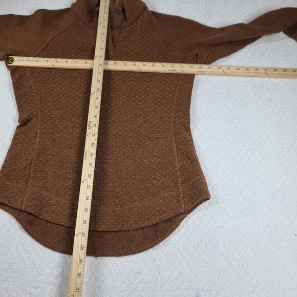 PrAna Frozen falls wool blend pullover Brown Sz XS Gorpcore Cabincore 1/4 button - Picture 3 of 5